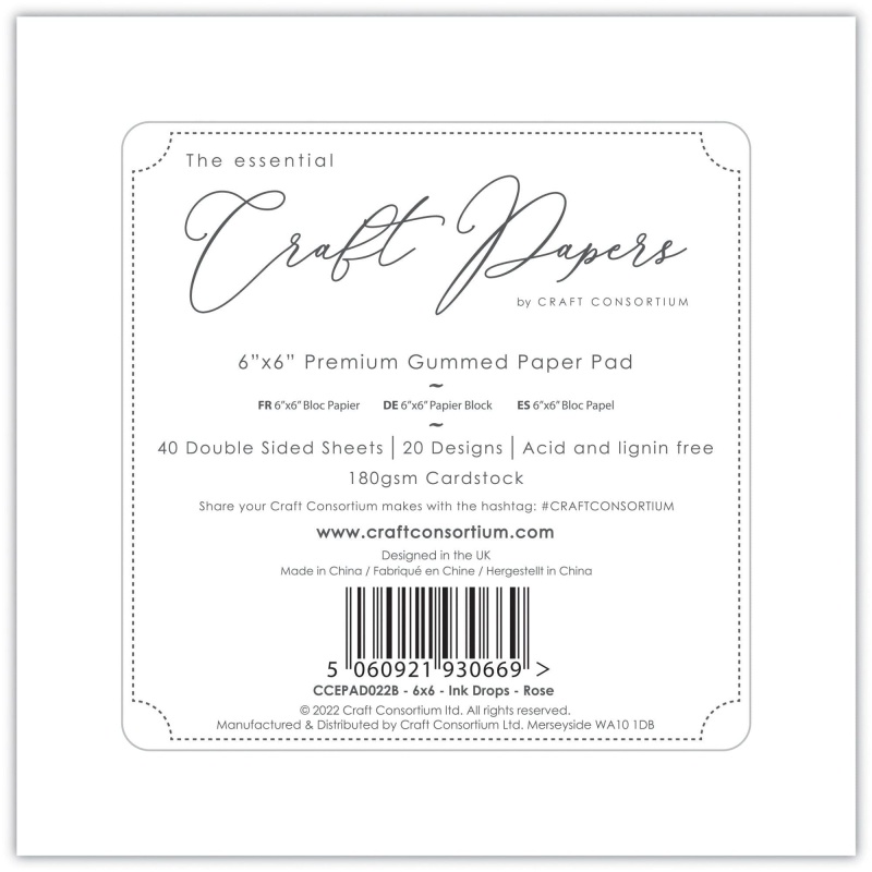 Ink Drops - Rose 6X6 Premium Paper Pad
