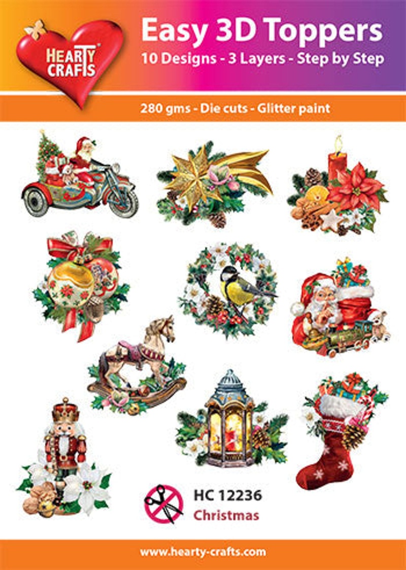 Hearty Craft Easy 3D Topper Christmas Decorations