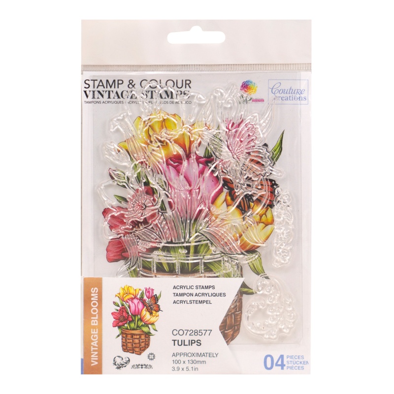Couture Creations Tulip Stamp And Colour Set (4Pc)
