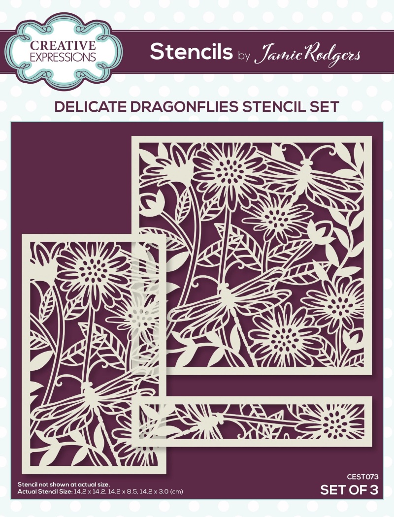 Creative Expressions Jamie Rodgers Delicate Dragonflies Stencil Set