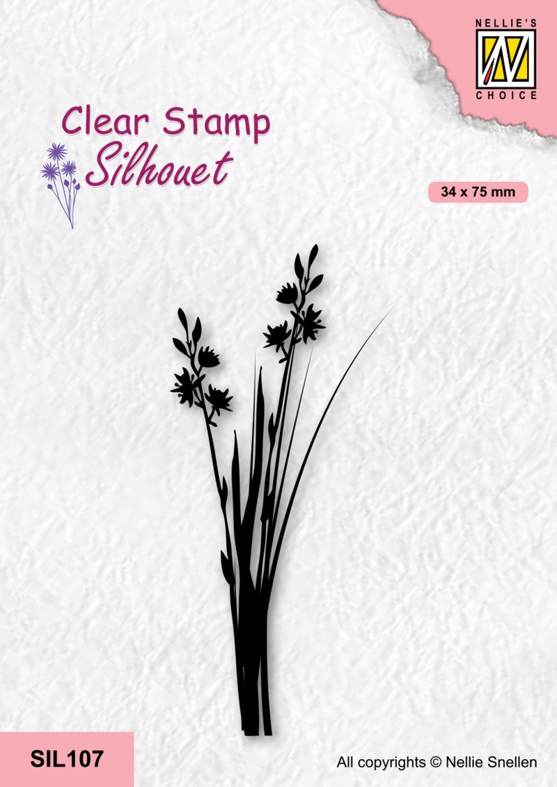 Nellie's Choice Clear Stamp Silhouette - Flowers-20