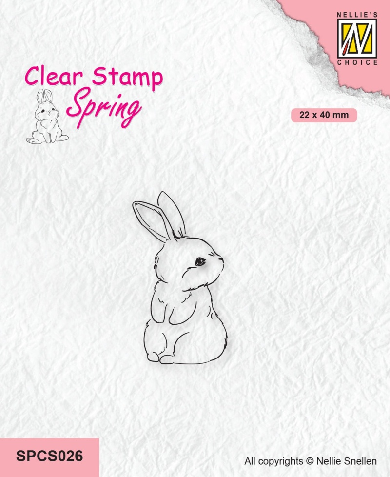 Nellie's Choice Clear Stamp Spring - Cute Rabbit-1