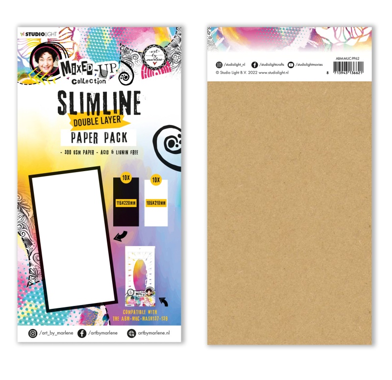 Abm Paper Pack Slimline Double Layer Mixed-Up Collection 115X260x10mm 20 Sh Nr.62