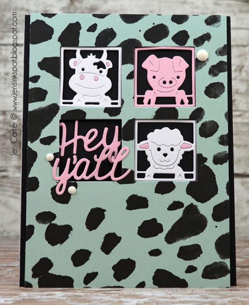 Frantic Stamper Precision Die - Peeking Barn Animals