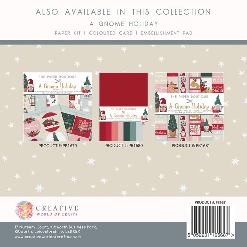 The Paper Boutique A Gnome Holiday 8X8 Embellishments Pad