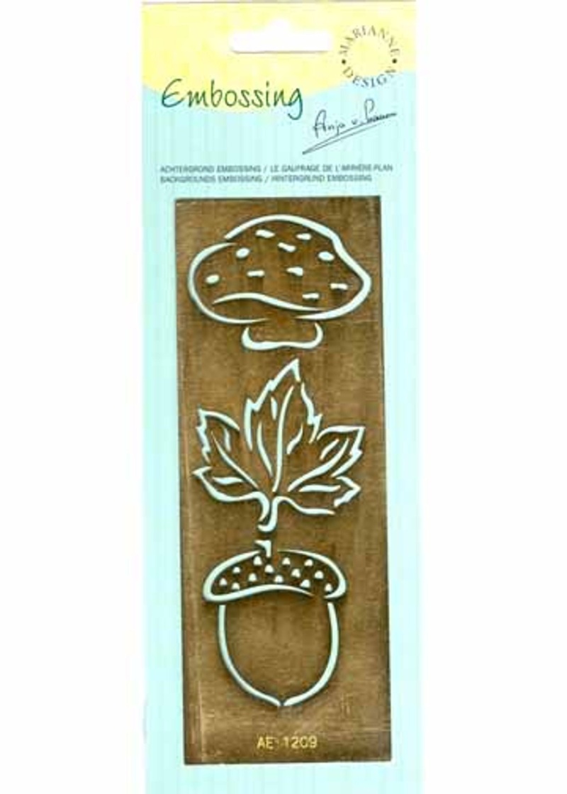 Embossing Stencil - Mushroom/Leaf/Acorn (Ae1209)