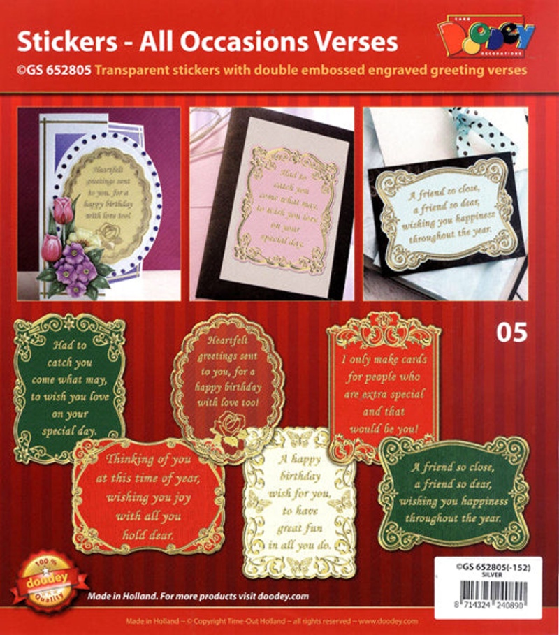 All Occasions Verses - Gold/Silver Transparent Silver