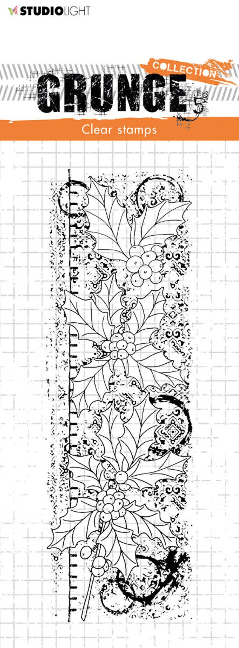 Sl Clear Stamp Christmas Branches Grunge 52X148x3mm 1 Pc Nr.99