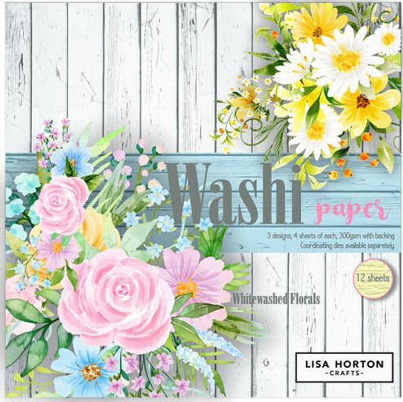 Lisa Horton Washi Paper Pad - Whitewashed Florals