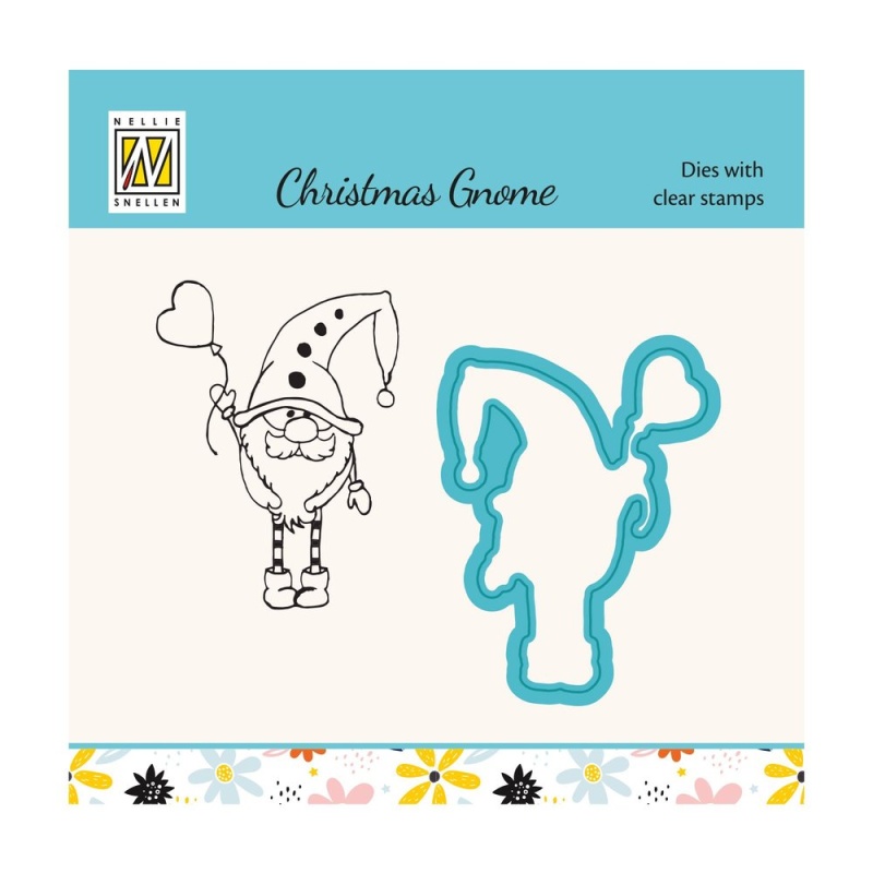 Die & Clear Stamp Set - Xmas Gnome Serie Heart Balloon