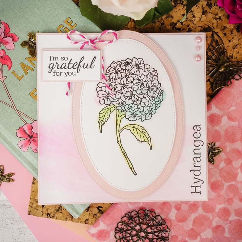 For The Love Of Stamps - Botanical Beauties - Hydrangea A6 Stamp Set