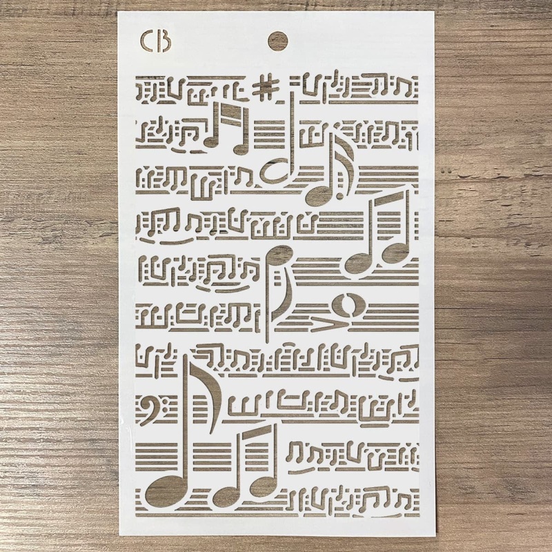 Ciao Bella Texture Stencil 5X8 Musical Score