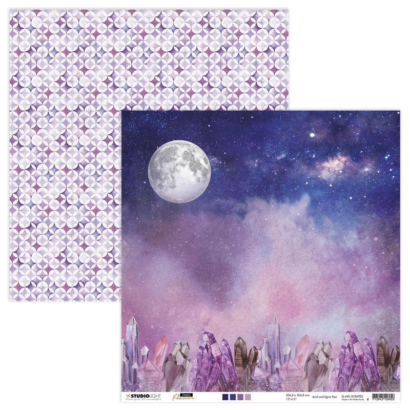 Sl Scrap Paper Purple Night Skies Moon Flower Collection 304.8X304.8X0.2Mm 1 Sh Nr.82