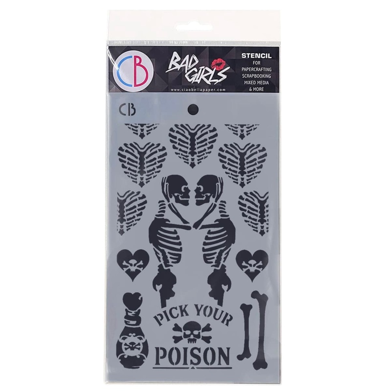 Texture Stencil 5"X8" Poison Love