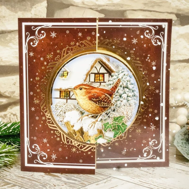 Winter Delightful Birds Decoupage Card Kit