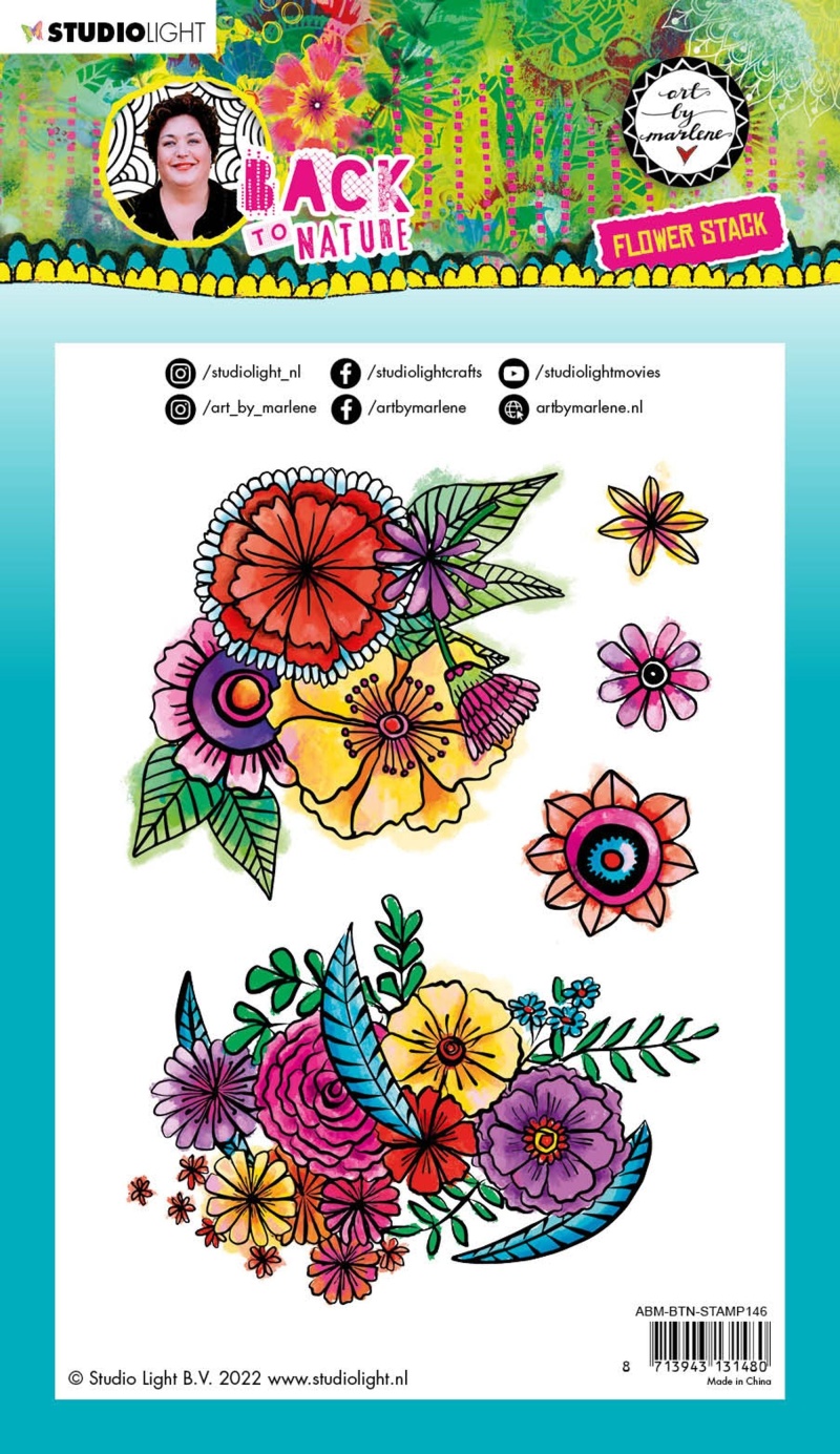 Abm Clear Stamp Flower Stack Back To Nature 148X210x3mm 5 Pc Nr.146