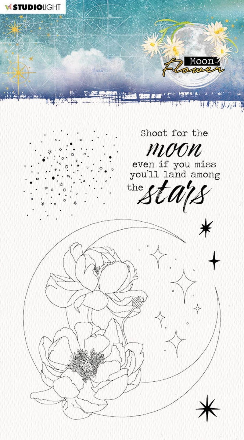Sl Clear Stamp Shoot For The Moon Moon Flower Collection 105X148x3mm 1 Pc Nr.132