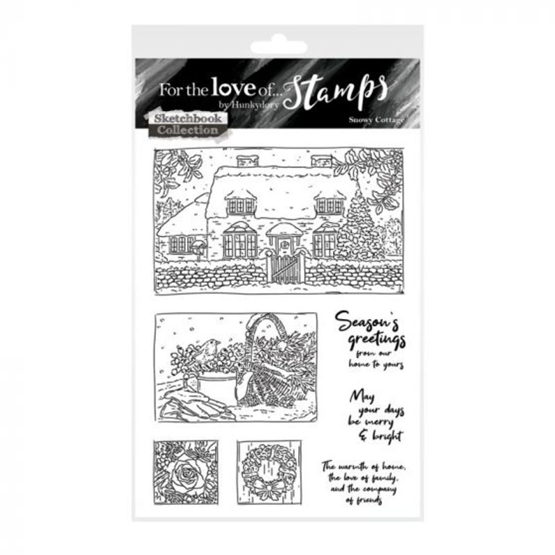 For The Love Of Stamps - Snowy Cottage A6 Stamp Set