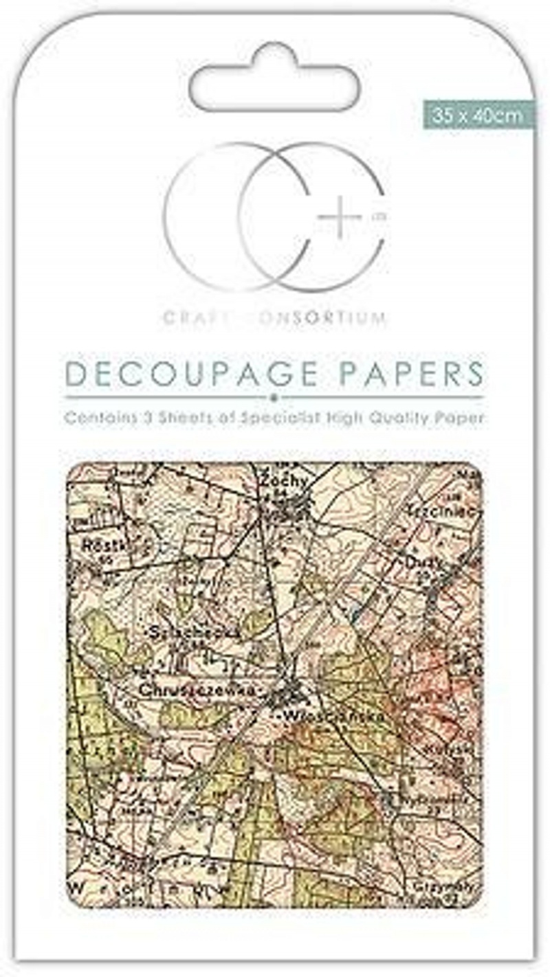 Vintage Map Decoupage Papers