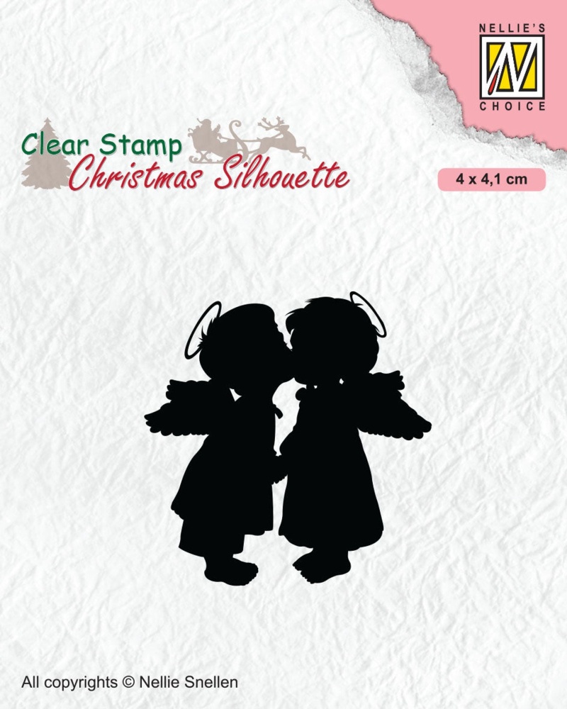 Clear Stamp Silhouette Two Kissing Angels