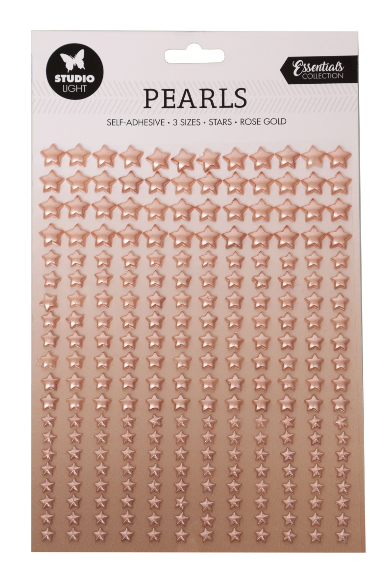Sl Self-Adhesive Pearls Rose Gold Stars Essentials 140X230x4mm 240 Pc Nr.10