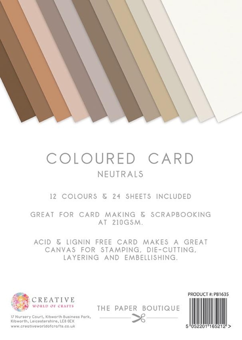The Paper Boutique Everyday - Coloured Card - Neutrals A4