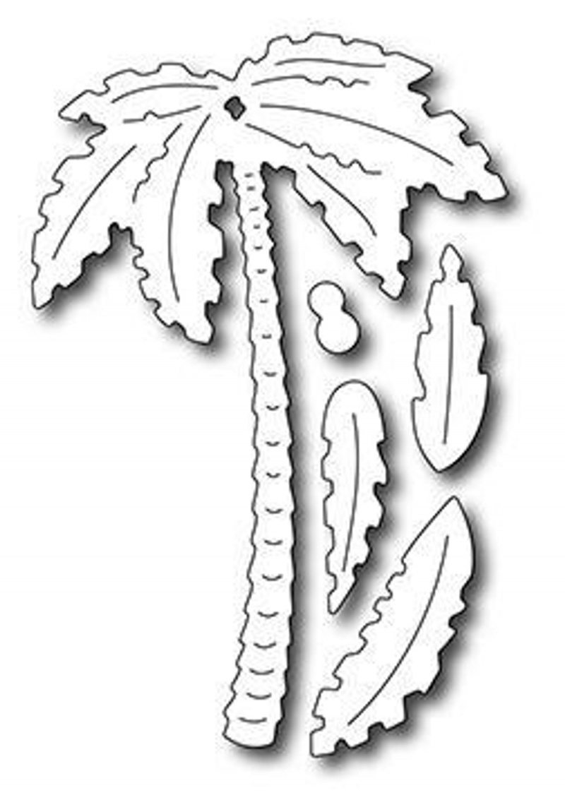 Frantic Stamper Precision Die - Tall Palm Tree W/ Fronds (Set Of 5 Dies)