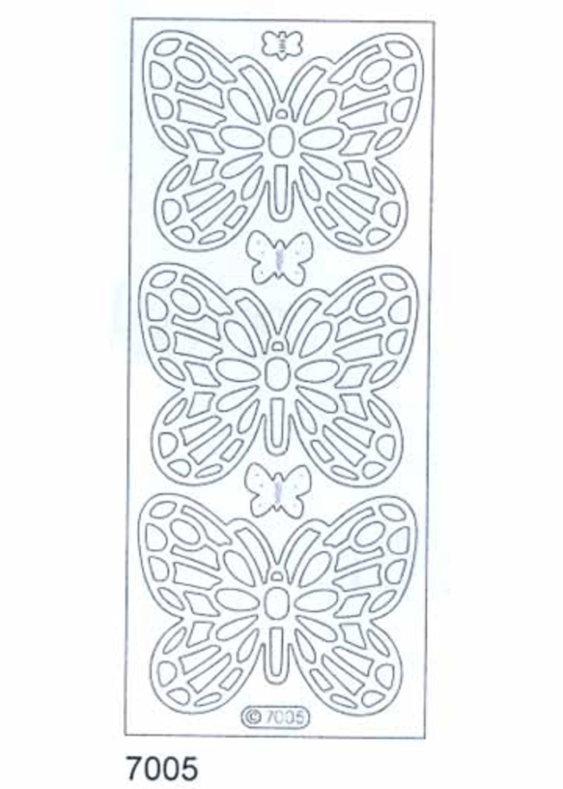 Deco Stickers - Large Butterflies Transparent Glitter Gold