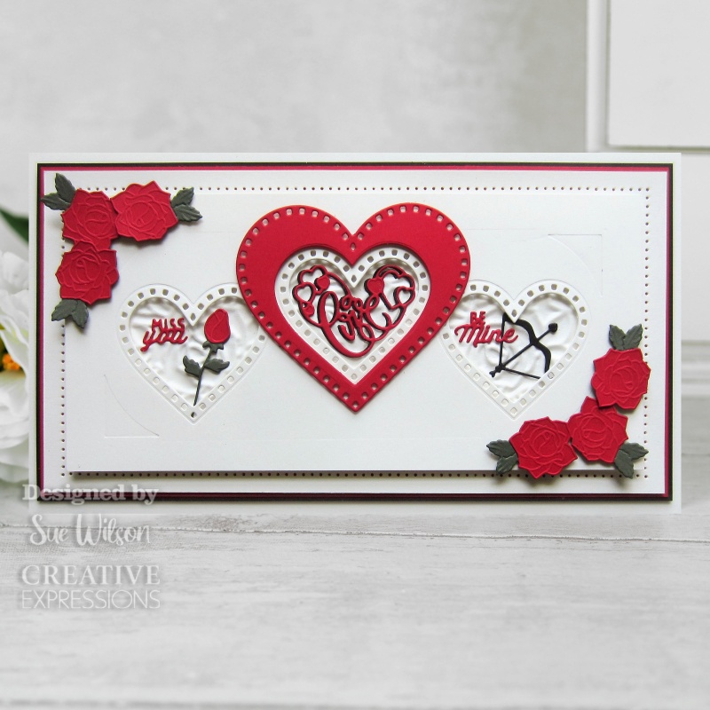 Creative Expressions Sue Wilson Noble Collection Decorative Hearts Craft Die