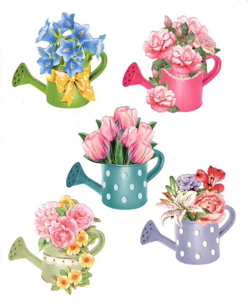 Easy 3D - Flowers In Watering Cans