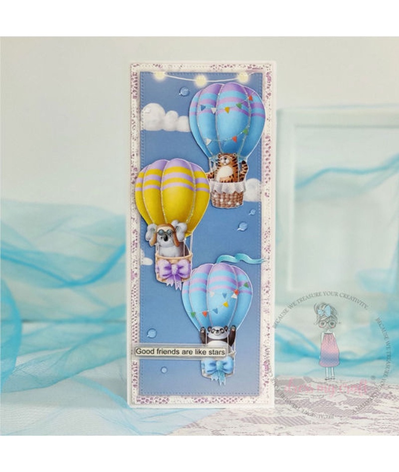 Dress My Craft Transfer Me - Chickoo & Hot Air Balloon