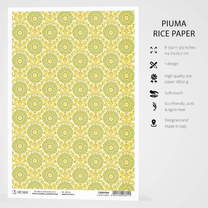 Ciao Bella Rice Paper A4 Flower Power