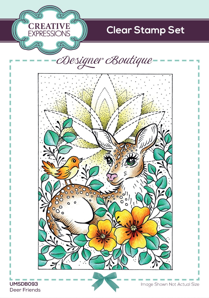 Creative Expressions Designer Boutique Deer Friends 6 In X 4 In Clear Stamp Set