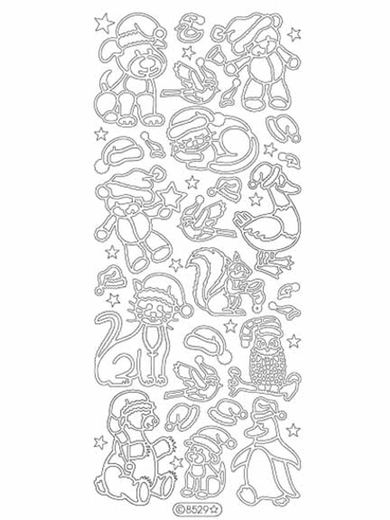 Deco Stickers - Christmas Animals Silver