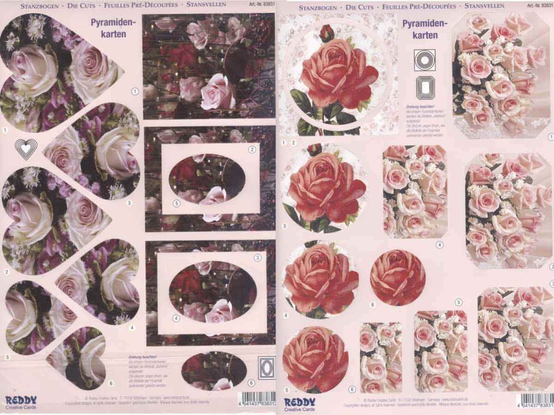 Pyramid Precut Sheets - Roses Different Shapes