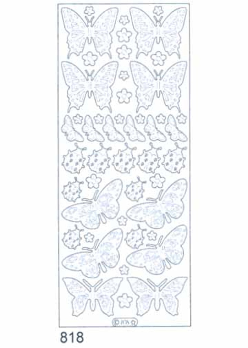 Deco Stickers - Butterflies/ Ladybugs Silver