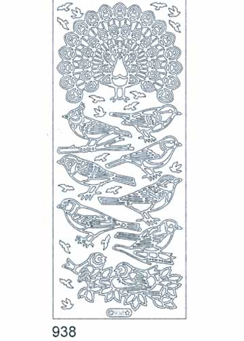 Deco Stickers - Birds Silver