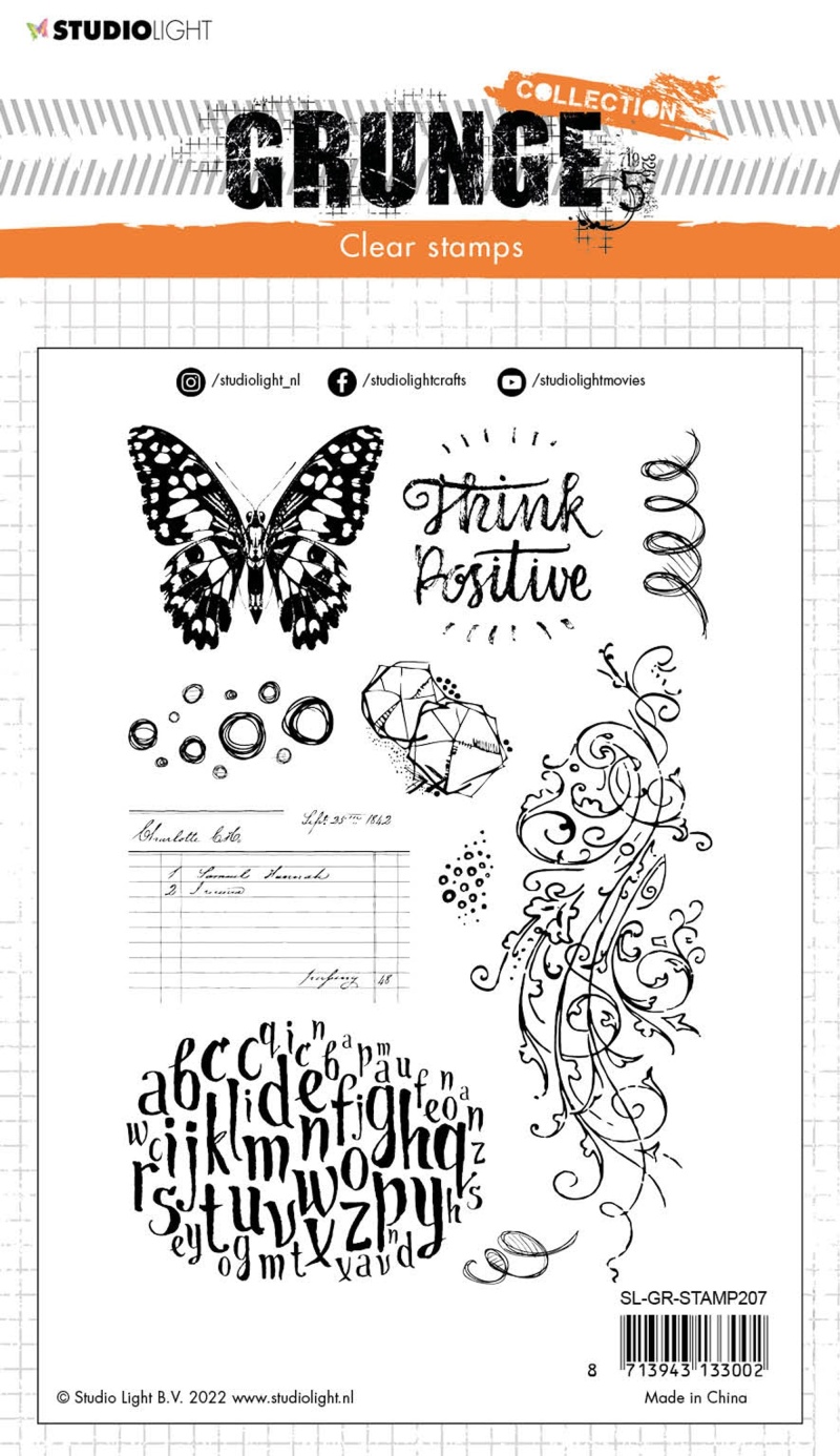 Sl Clear Stamp Elements Butterfly Grunge Collection 210X148x3mm 1 Pc Nr.207