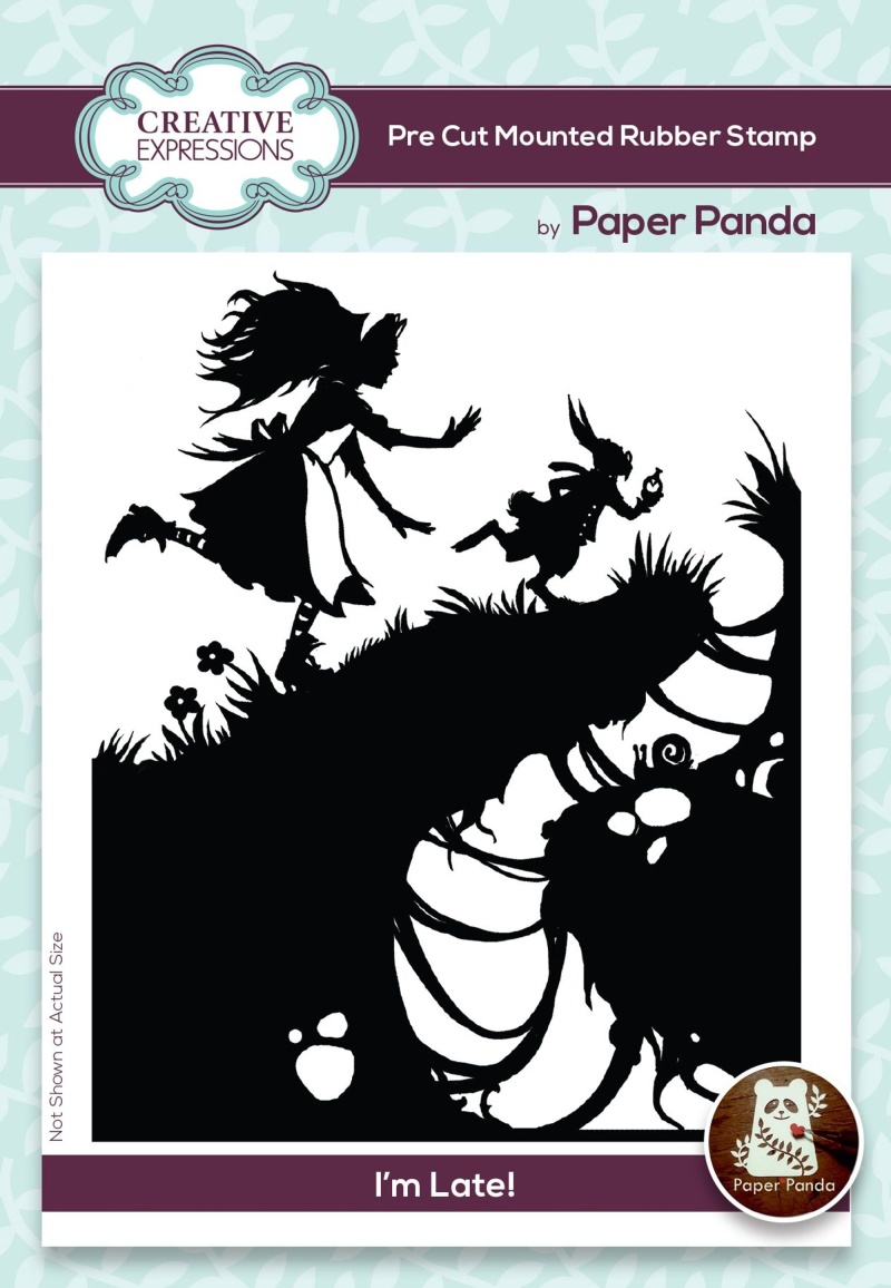 Creative Expressions Paper Panda I'm Late! Pre Cut Rubber Stamp