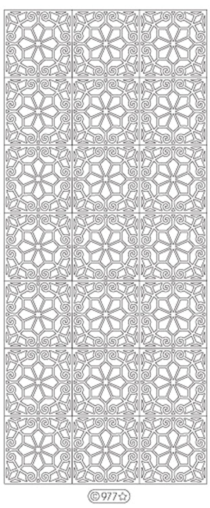 Deco Stickers - Floral Squares Silver