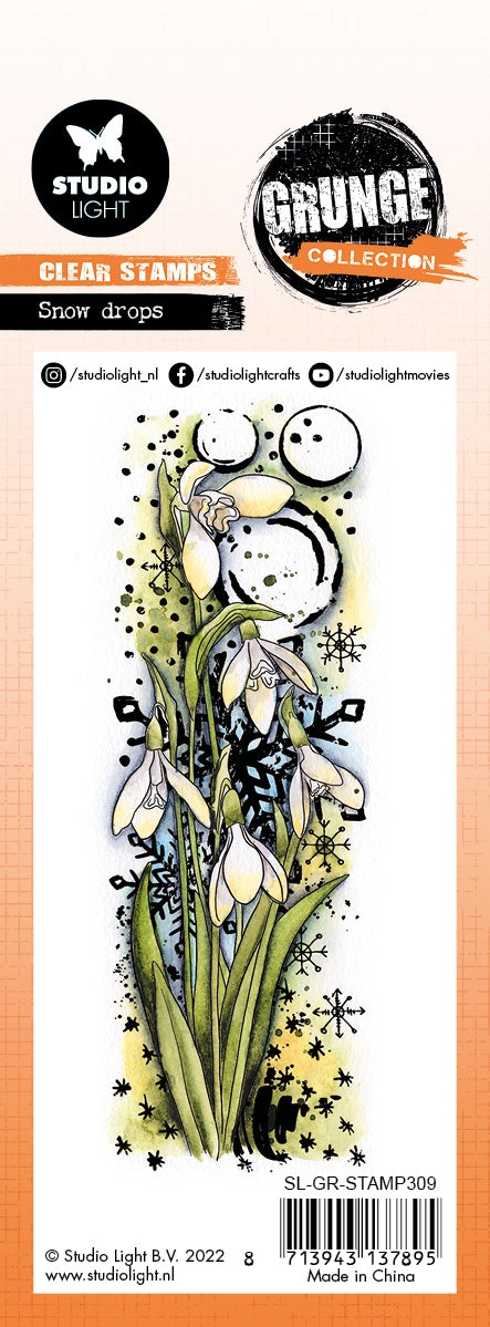 Sl Clear Stamp Snow Drops Grunge Collection 148X52.2X3mm 1 Pc Nr.309