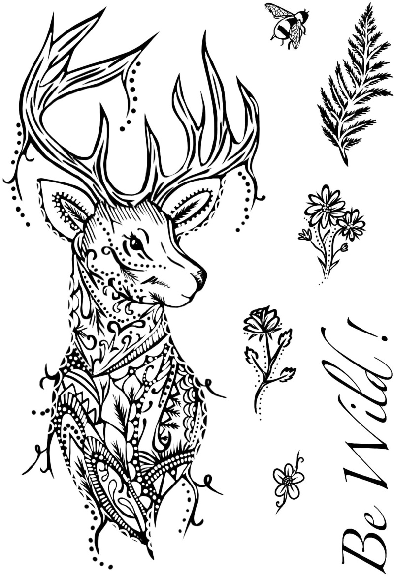 Creative Expressions Designer Boutique Doodle Deer 6 In X 4 In Clear Stamp Set