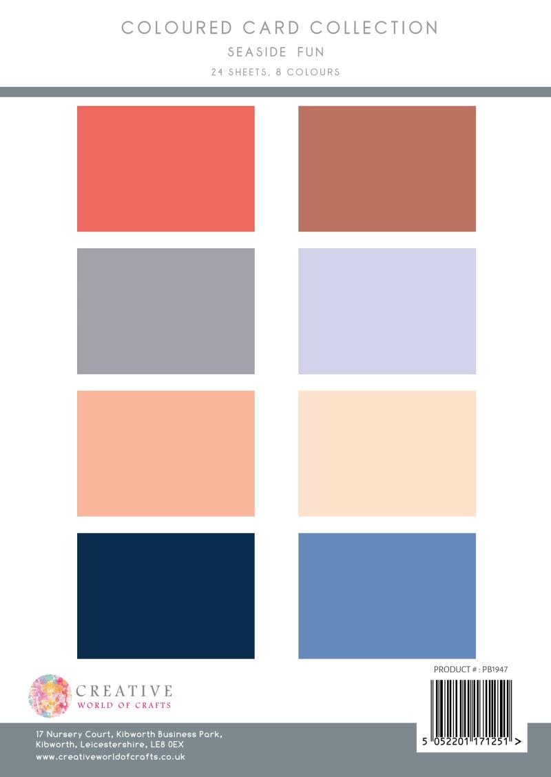 The Paper Boutique Seaside Fun Colour Card Collection