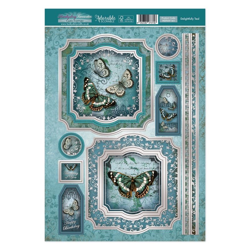 Hunkydory Favourites Toppers - Delightfully Teal