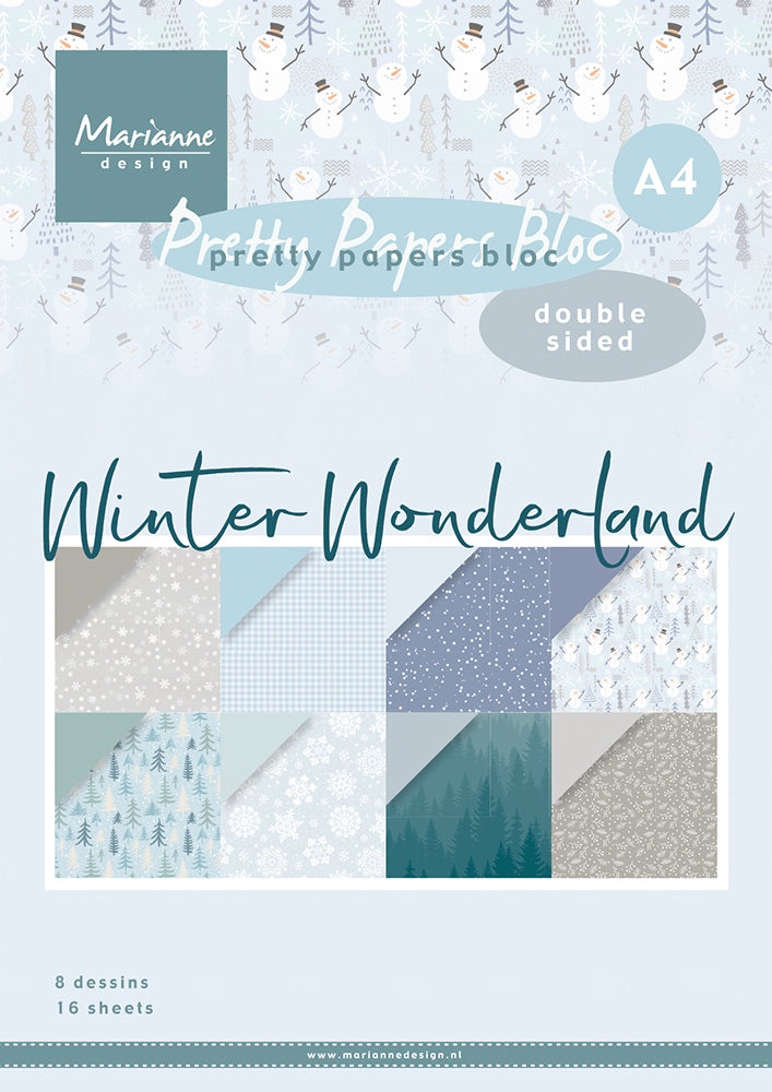 Marianne Design A4 Pretty Papers Bloc - Winter Wonderland