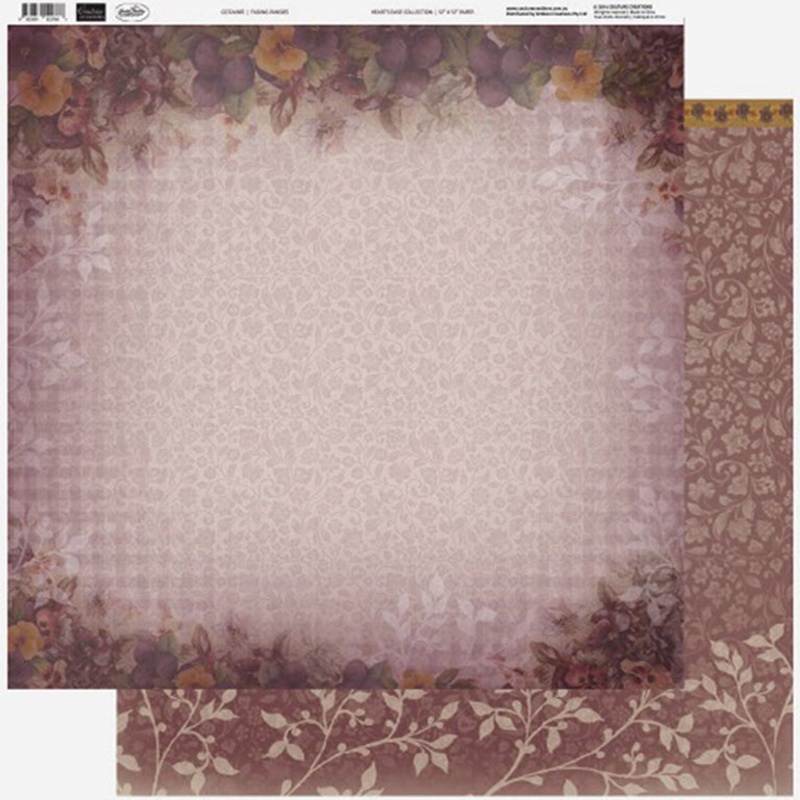 Couture Creations - 12 X 12 Paper (5 Sheets) - Fading Pansies
