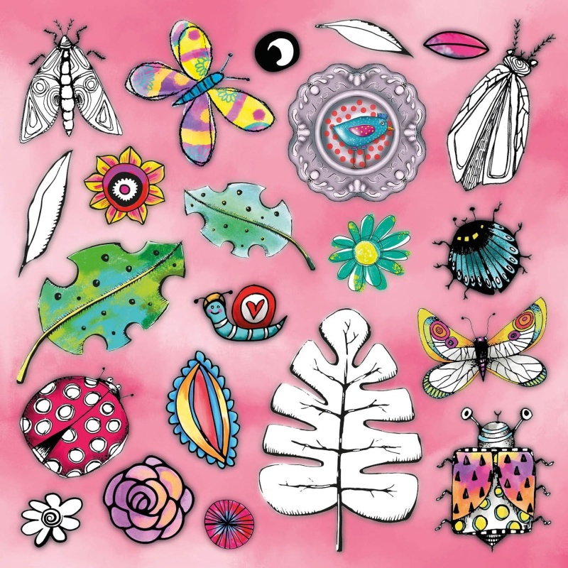Abm Die Cut Block Paper Elements Back To Nature 203,2X203,2X5mm 20 Sh Nr.21