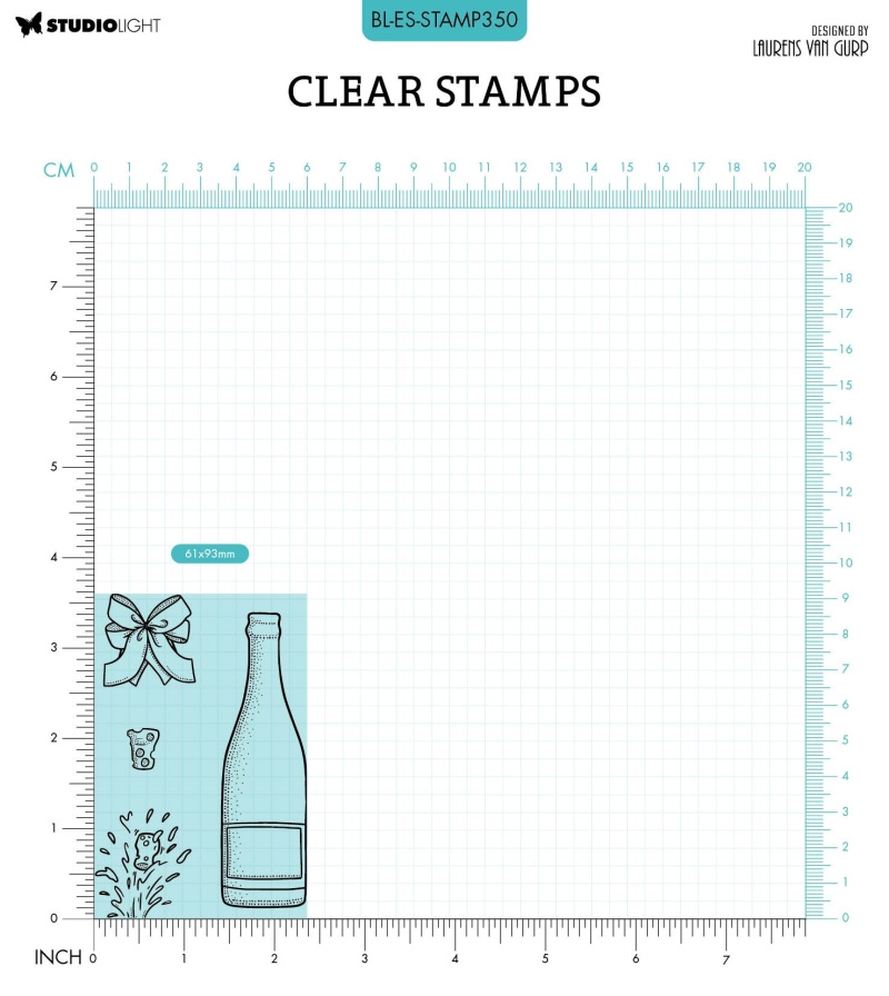 Bl Clear Stamp Champagne By Laurens 105X74x3mm 4 Pc Nr.350