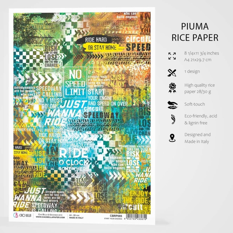 Ciao Bella Rice Paper A4 Start Your Engines