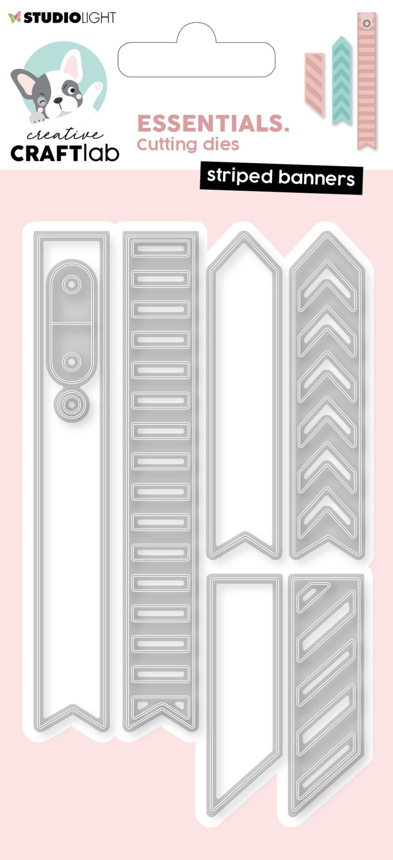 Ccl Cutting Die Striped Banners Essentials 67X119x1mm 7 Pc Nr.390